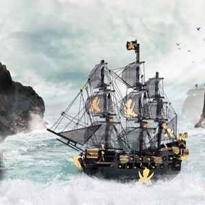 Black Pearl Ship Model 3D Metal Puzzle_2