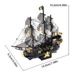 Black Pearl Ship Model 3D Metal Puzzle_4