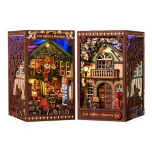 Cat Affairs Bureau Book Nook Miniature Dollhouse_1