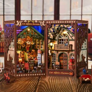Cat Affairs Bureau Book Nook Miniature Dollhouse_2