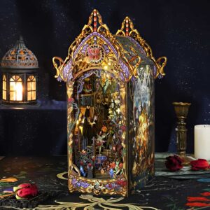Dark Rose Castle Book Nook Miniature Dollhouse_2