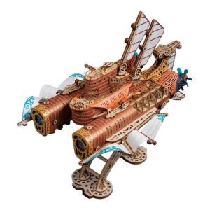 Fantasy Steampunk Submarine 3D Wooden Puzzle_Orange_1