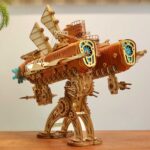 Fantasy Steampunk Submarine 3D Wooden Puzzle_Orange_2
