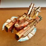 Fantasy Steampunk Submarine 3D Wooden Puzzle_Orange_4