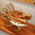Fantasy Steampunk Submarine 3D Wooden Puzzle_Orange_6