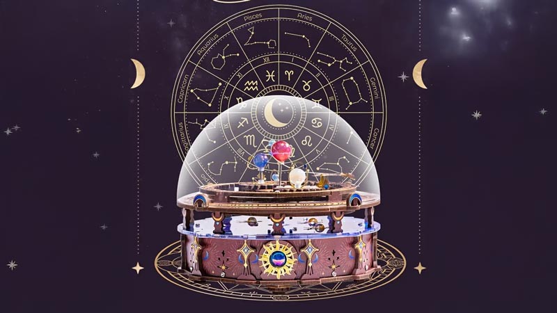 Glowing Planisphere Music Box 3D Wooden Puzzle - CraftDIYKit