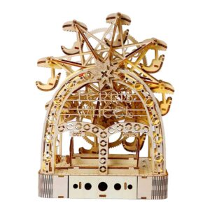 Hand-cranked Ferris Wheel Music Box 3D Wooden Puzzle_1
