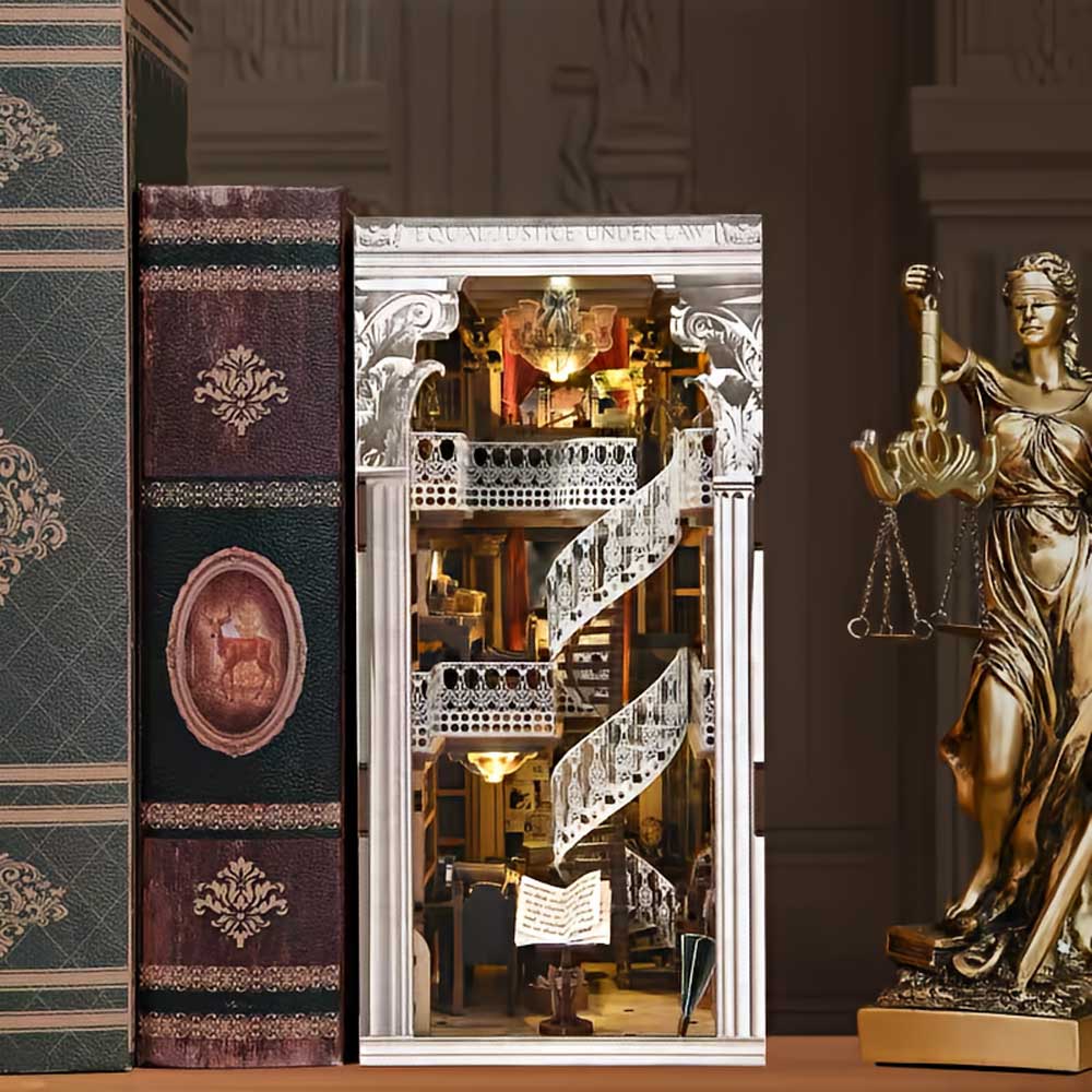 Law Library Book Nook Miniature Dollhouse