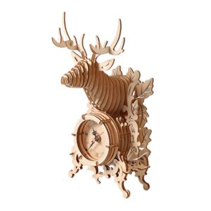 Reindeer Desk Clock 3D Wooden Puzzle_1