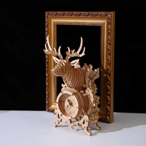 Reindeer Desk Clock 3D Wooden Puzzle_2