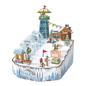 Snow Racing Music Box 3D Wooden Puzzle_1