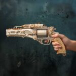 Steampunk Revolver 3D Wooden Puzzle_White_4