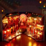 Tang Dynasty Street View Book Nook Miniature Dollhouse_2