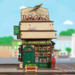 Time Bookstore Wooden DIY Miniature Dollhouse_2