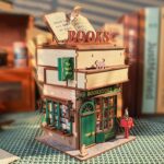 Time Bookstore Wooden DIY Miniature Dollhouse_4