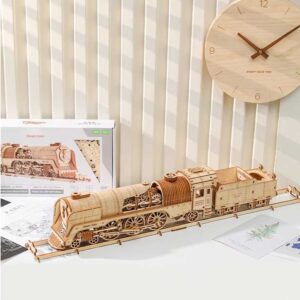 Vintage Mechanical Steam Train 3D Wooden Puzzle_2