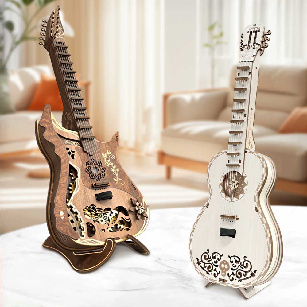 Playable Wooden Guitar 3D Wooden Puzzle