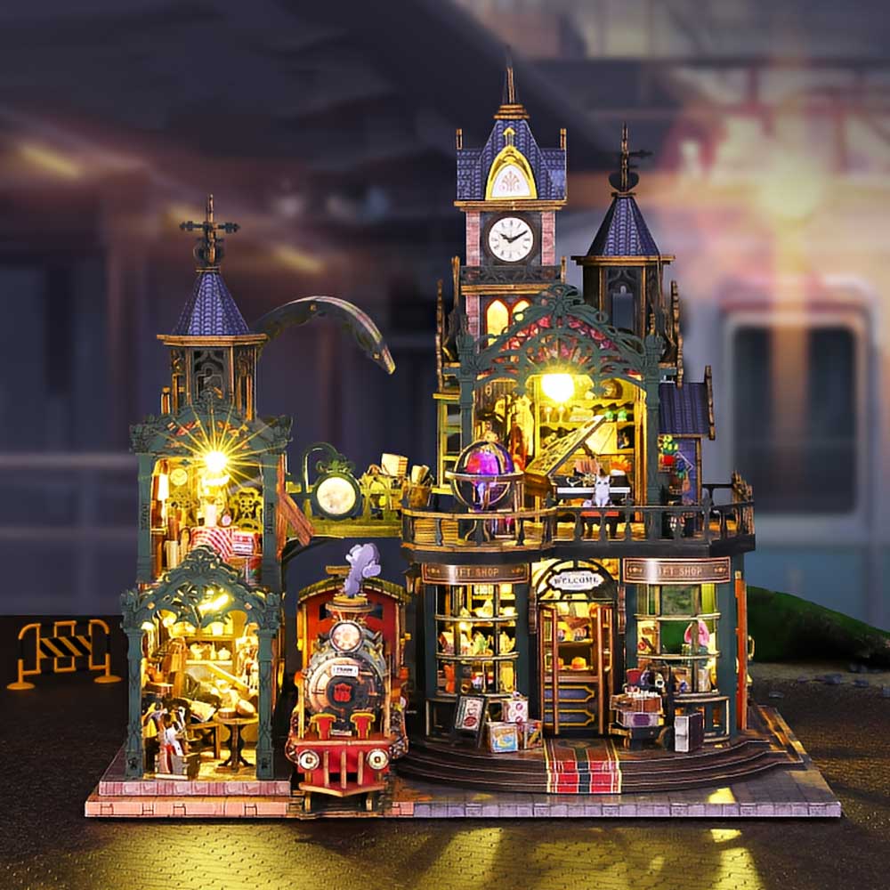Rail-track Secluded City DIY Miniature Dollhouse