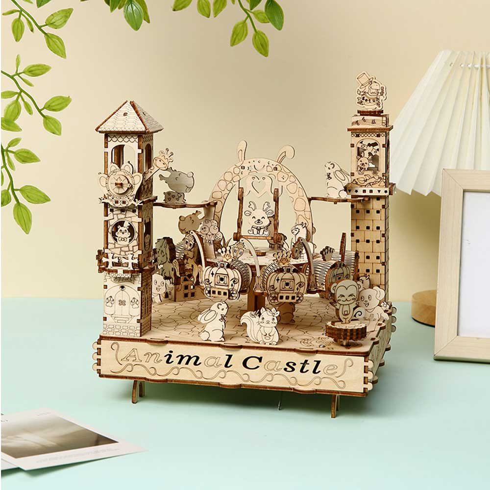 Animal Castle 3D Wooden Puzzle With Music Box