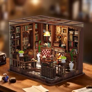 Left Bank Study DIY Miniature Dollhouse_2