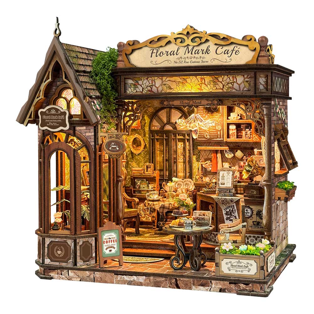 Floral Mark Cafe DIY Miniature Dollhouse_1 Floral Mark Cafe DIY Miniature Dollhouse_1