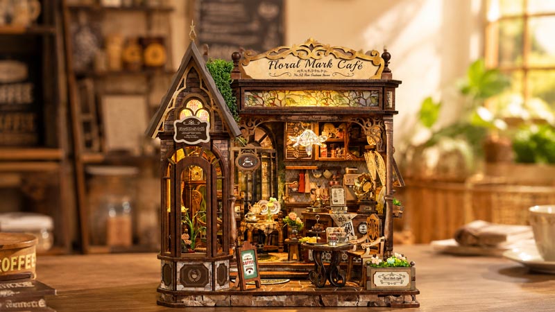 Floral Mark Café DIY Miniature Dollhouse_Description_1