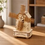 Rotatable Windmill Music Box 3D Wooden Puzzle_3