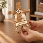 Rotatable Windmill Music Box 3D Wooden Puzzle_4