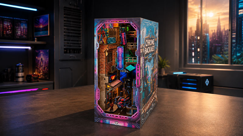 Cyber City Book Nook Miniature Dollhouse_Description_1