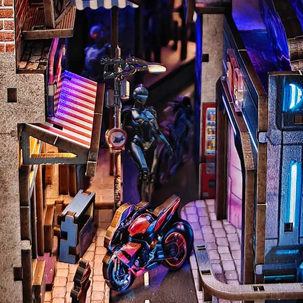 Cyber City Book Nook Miniature Dollhouse_Description_6