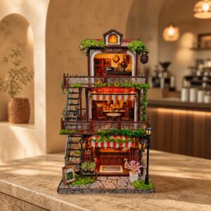 Time Layered Book Cafe DIY Miniature Dollhouse_2