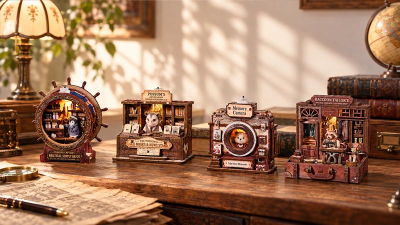 Retro Town Fridge Magnet Series DIY Miniature Dollhouse_Description_1